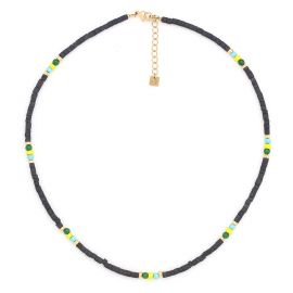 KUTA green & yellow heishe necklace - Olivolga Bijoux