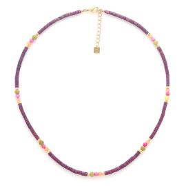 KUTA collier court ajustable violet & rose - Olivolga Bijoux