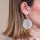 Long silver hook earrings DUNA - RAS