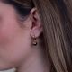 LOUNA mini black ball hoop earrings - Olivolga Bijoux
