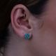 FLORES boucles d'oreilles puces fleur (turquoise) - Olivolga Bijoux
