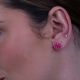 FLORES flower stud earrings (pink) - Olivolga Bijoux