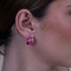 POLKA boucles d'oreilles créoles à pois rose - Olivolga Bijoux