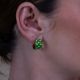 POLKA boucles d'oreilles créoles à pois vertes - Olivolga Bijoux