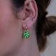 POLKA mini hoop earrings with green polka dots - Olivolga Bijoux