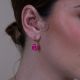 HAPPY FACE pink mini hoop earrings - Olivolga Bijoux