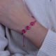 FLORES bracelet macramé 3 fleurs (rose) - Olivolga Bijoux