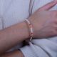 KUTA adjustable beige and orange bracelet - Olivolga Bijoux