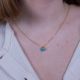 LOUNA collier pendentif boule turquoise - Olivolga Bijoux