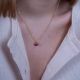 LOUNA short pink ball pendant necklace - Olivolga Bijoux