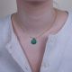 HAPPY FACE short green pendant necklace - Olivolga Bijoux