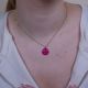 HAPPY FACE short pink pendant necklace - Olivolga Bijoux