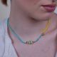 MAKO short turquoise and yellow necklace - Olivolga Bijoux