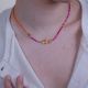 MAKO short orange and pink necklace - Olivolga Bijoux
