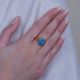 HAPPY FACE blue adjustable ring - Olivolga Bijoux