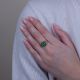 HAPPY FACE green adjustable ring - Olivolga Bijoux