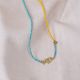 MAKO short turquoise and yellow necklace - Olivolga Bijoux