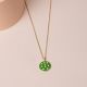POLKA collier pendentif à pois vert - Olivolga Bijoux