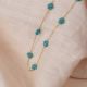 FLORES collier court 7 fleurs (turquoise) - Olivolga Bijoux