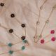 FLORES short necklace 7 flowers (turquoise) - Olivolga Bijoux