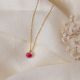 LOUNA collier court pendentif boule rose - Olivolga Bijoux