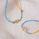 MAKO bracelet ajustable poisson turquoise et jaune - Olivolga Bijoux