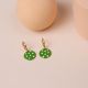 POLKA mini hoop earrings with green polka dots - Olivolga Bijoux