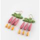Banana tree leaves earrings with orange and pink drops - Nach