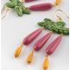 Banana tree leaves earrings with orange and pink drops - Nach