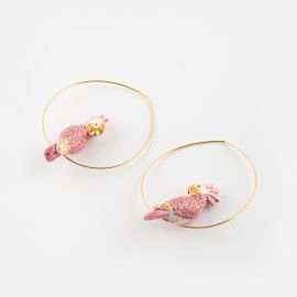 hoop earrings pink cockatoo - Nach