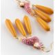 pendant earrings pink cockatoo with orange beads - Nach