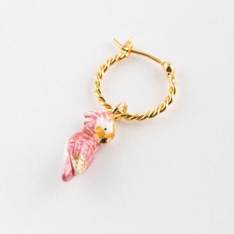Pink cockatoo single earring - sold single