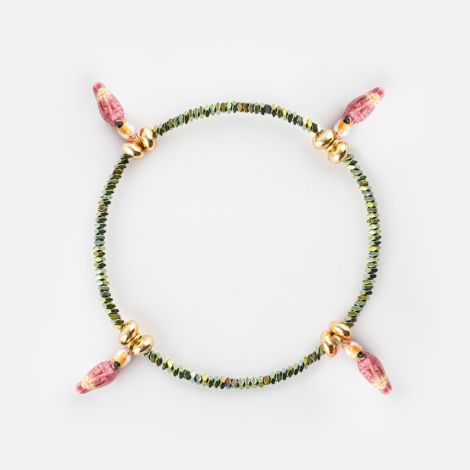 pink cockatoo hematite beads bacelet