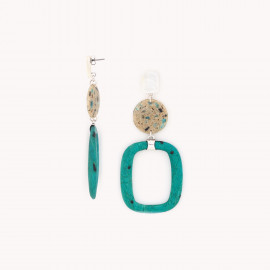 Post earrings with blue ring "Calvi" - Nature Bijoux