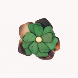 Green petals brooch "Flora" - Nature Bijoux