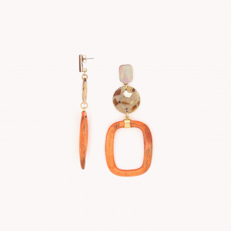 Post earrings with orange ring "Calvi"