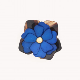 Blue petals brooch "Flora" - Nature Bijoux