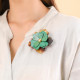 Green petals brooch "Flora" - Nature Bijoux