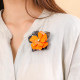 Orange petals brooch "Flora" - Nature Bijoux