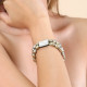 Bracelet extensible 2 rangs perles grises "Rainbow" - Nature Bijoux