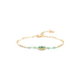 LILY Bracelet ajustable fleur tissée - vert "Les Complices" - Franck Herval