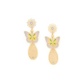 MARIPOSA Butterfly post earrings - blue "Les Radieuses" - Franck Herval