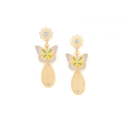 MARIPOSA Butterfly post earrings - blue "Les Radieuses"
