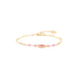 LILY Bracelet ajustable fleur tissée - rose "Les Complices" - Franck Herval