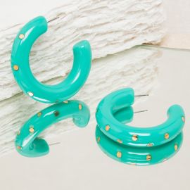 Mint Marcelina hoops earrings - Feeka