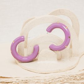 purple Marcelina hoops earrings - Feeka