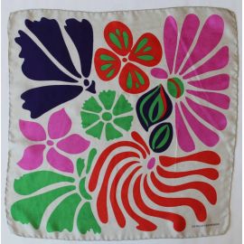 Silk scarf Flower Power green - Les belles vagabondes