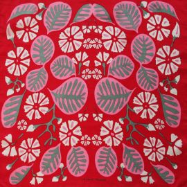 Silk scarf TahitiFull red - Les belles vagabondes