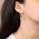 Baroque moonstone “ROXIE” asymmetrical hoop earrings - Rosekafé