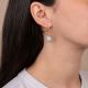Asymmetrical baroque aquamarine “ROXIE” hoop earrings - Rosekafé